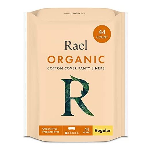 Rael Organic Cotton Cover Liners - Unscented, Chlorine Free, Light Absorbency, Daily Panty Liners (Regular, 44 Count)