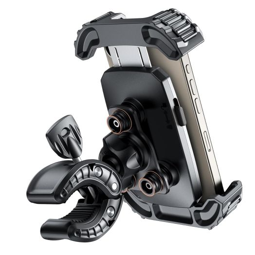 Motorcycle Phone Mount with Vibration Dampener [Anti-Shake][6.8'' Phone Friendly] E Bike Phone Holder, Bike Phone Mount, Motorcycle Accessories Fits for iPhone 15/14/13/12 Pro Max, 4.7-6.8" Phone