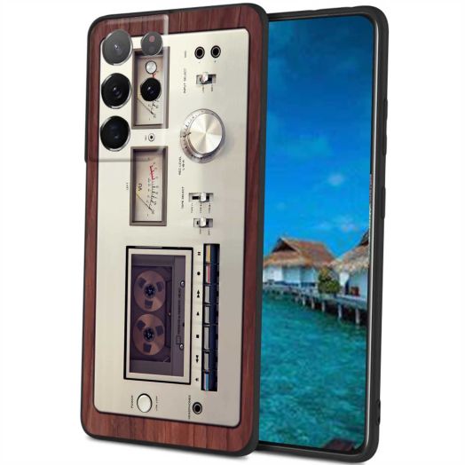 Compatible with Samsung Galaxy S22 Ultra Cassette Case, Vintage Music Cassette Mix Tape Classic 80s 90s Retro for Samsung Case Girls Men Gift, Soft Silicone Stylish Anti-Shock Case for Samsung