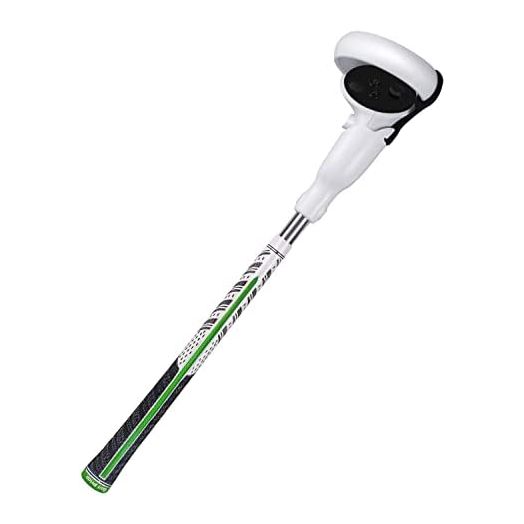 Amavasion VR Golf Club Handle Accessories Compatible with Meta /Oculus Quest 2 Enhance Immersive VR Game Experience (White/Green)