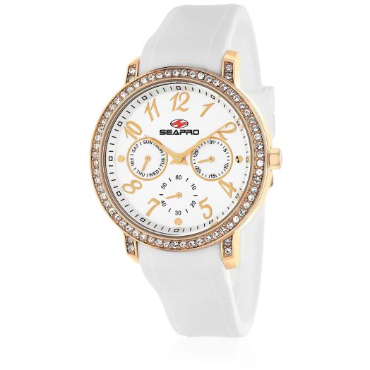 Women's SP4412 Swell White/Silver Stainless Steel Case with Silicone Strap Watch