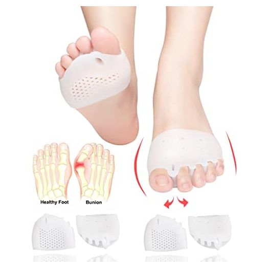 Metatarsal Pads, Gel Toe Separators, Bunion Corrector Cushion, Toe Spacers, Ball of Foot Cushions, Soft&Breathable, Idea for Mortons Neuroma, Blisters, Diabetic Feet, Hammer Toe, Rapid Pain Relief