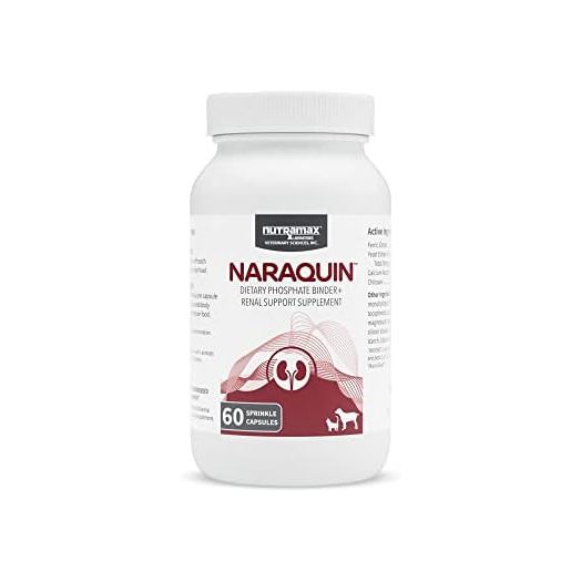 Nutramax Laboratories NARAQUIN™ Dietary Phosphate Binder + Renal Support Supplement for Cats & Dogs, 60 Count