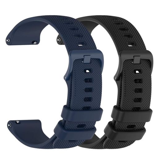 Verbstel Silicone Watch Bands Quick Release Premium Soft Rubber Replacement Straps for Men and Women 18mm 20mm 22mm (18MM, Deep Blue/Black)