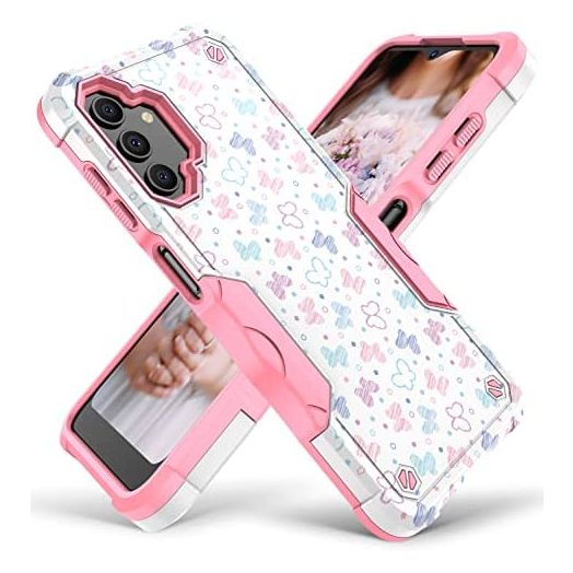 Galaxy A13 5G Case,Samsung A13 5G Case,Full-Body Shockproof Soft Dual Layer Protective Heavy Duty Girls Women Cell Phone Case for Samsung Galaxy A13 5G - Pink - Butterfly