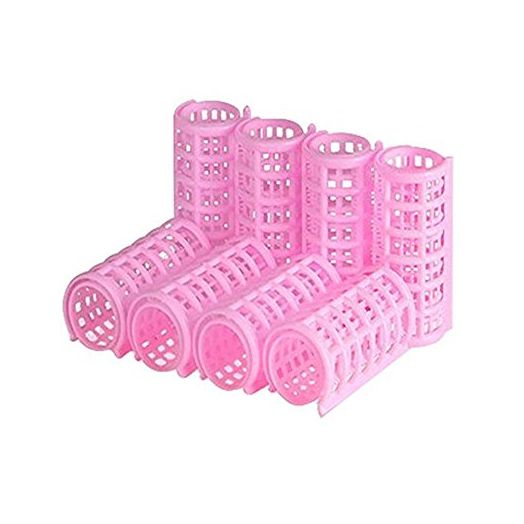 8 Pcs Plastic Hair Rollers Home DIY Hair Styling Tools Pro Salon Portable Curlers Clips for Women Ladies(Big Size)