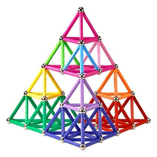 Elongdi Magnetic Building Blocks, [ 132 Pieces ] Lengthen Building Sticks Set, Magnet Stem Toys Set Non-Toxic Building 3D Puzzle Boys Toys for Kids and Adult