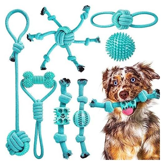 Puppy Toys 7 Pack for Medium to Large Breed Puppies,Durable Large Size Puppy Chew Toys for Teething,Interactive Sports Training Puppy Teething Toys