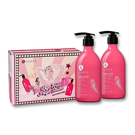 Luseta Keratin Shampoo and Conditioner Set Moisturizing Treatment for Dry Hair Smooth & Repair Damaged Hair for Women Sulfate Free 16.9 oz