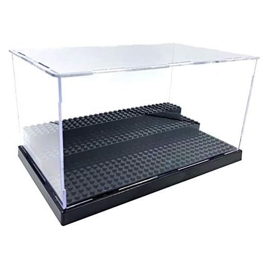 Display Case for Minifigure Action Figures Blocks, Display Box Storage for Lego Minifigures, Gifts for Lego Lovers,Black