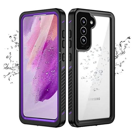 Samsung Galaxy S21 FE 5G Waterproof Case with Built-in Screen Protector Dustproof Shockproof Drop Proof Phone Case, Rugged Full Body Underwater Protective Cover for Samsung Galaxy S21 FE 5G – Purple