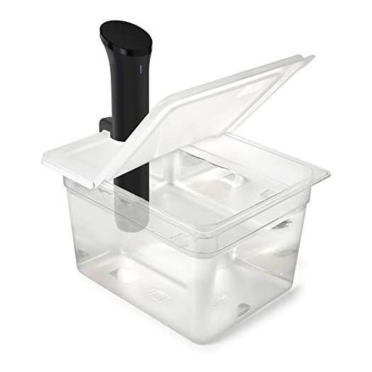 EVERIE Sous Vide Container 12 Quart EVC-12 with Collapsible Hinged Lid Compatible with Anova Nano or AN500-US00, Also Fits Instant Pot