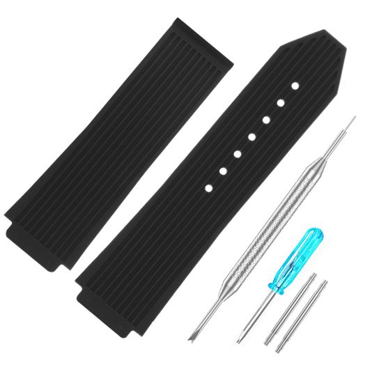 RBIPO 25mm Rubber Watch Band Waterproof Replacement Watch Band for Hublot Big Bang