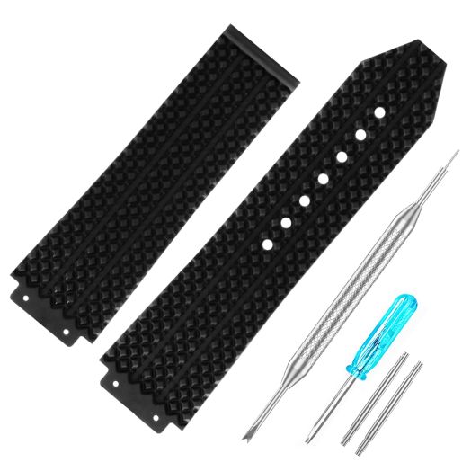 RBIPO 25mm Rubber Watch Band Waterproof Replacement Watch Band for Hublot Big Bang