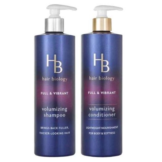 Hair Biology Volumizing Shampoo and Conditioner SET. 12.8 Fl Oz. Each Bottle. Full & Vibrant with Biotin. Fullness and Body For Fine or Thin Hair. Paraben and Dye Free.