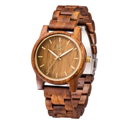 Men's Wooden Watch, Sentai Handmade Vintage Quartz Watches, Unisex Personalized Eengraved Wood Wrist Watches for Husband Holiday Surprise Father's Day Gifts from Daughter/Son/Wife (Acacia Wood 02)