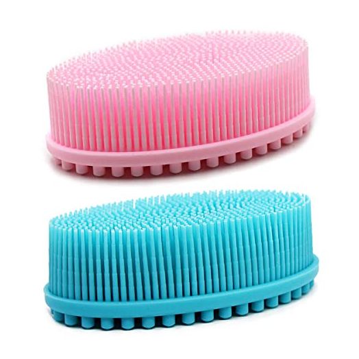 DNC Silicone Body Scrubber Exfoliating Bath Body Brush for Shower 2 Pack