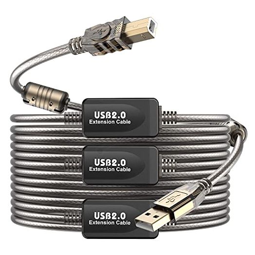 Long Printer Cable USB 2.0 A Male to B Male Scanner Cord High Speed Compatible with HP, Canon, Epson, Samsung and More (100ft)