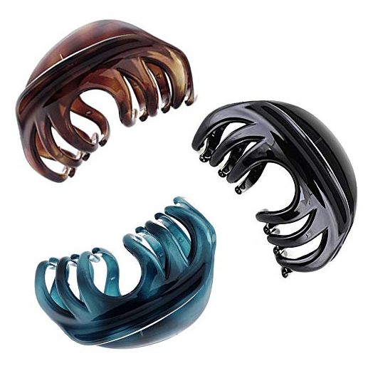 Large Hair Claw Clips For Thick Hair Non Slip Hair Clips for Women, 4 Inch Strong Hold Hair Clamps Hair Grip Octopus Clips for Thick Long Hair (3 Pack)