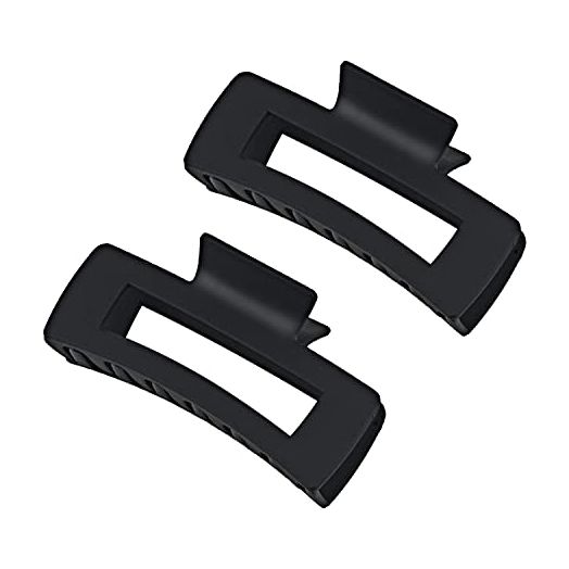 Black Hair Claw Clips Large Hair Clips for Women Girls, 4.2'' Matte Rectangle Hair Clips for Thick Hair, Nonslip Hair Cutcher Jaw Clips Hair Clamps for Thick Hair and Thin Hair, 2 Packs