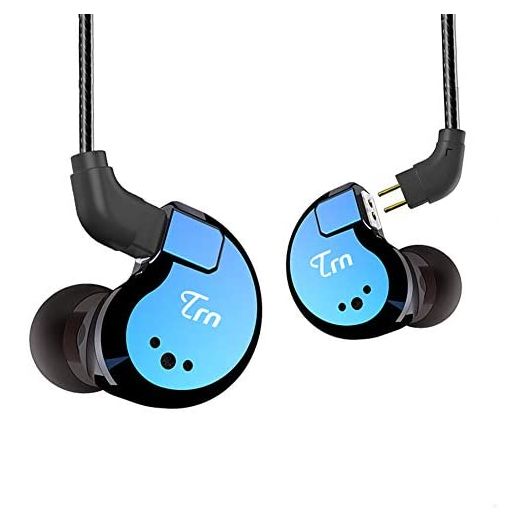 TRN V80 Balance in Ear Headphone, 2BA and 2DD Hi-Fidelity Stage Monitor Earphone Metal Studio Audio Headset with Detachable 2Pin Cable Netural Sound Musician Earbuds(Blue No Mic)