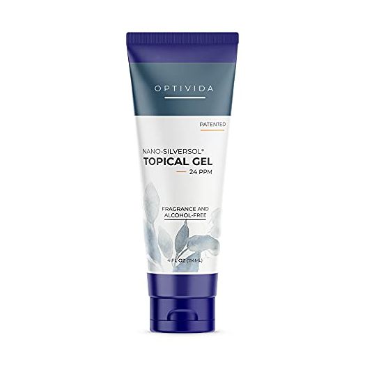 Optivida- Colloidal Nano Silver Gel, Natural Topical Healing | Cellular Silver Topical Gel for Sunburn, Wounds, Rashes, Skin Irritations, Skin Irritations Unscented (4 Oz.)