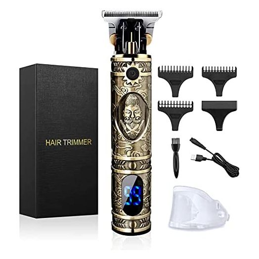 Hair Clippers for Men, Professional Hair Trimmer Zero Gapped T-Blade Trimmer Cordless Rechargeable Edgers Clippers Electric Beard Trimmer Shaver Hair Cutting Kit with LCD Display Gifts for Men