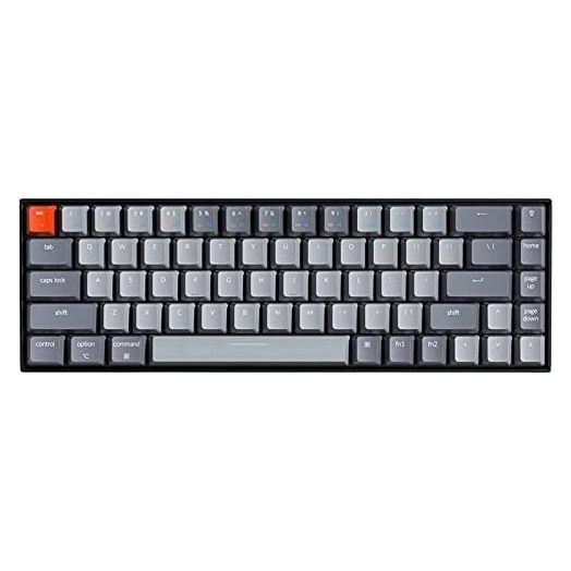 Keychron K6 Bluetooth 5.1 Wireless Mechanical Keyboard with Gateron G Pro Brown Switch/LED Backlit/Rechargeable Battery, 68 Keys Compact Keyboard Compatible with Mac Windows