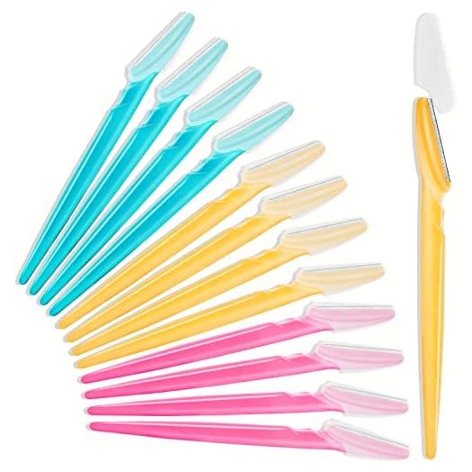 HFATMOS 12 Pcs Eyebrow Razor, Multipurpose Exfoliating Dermaplaning Tool Razors for Women Face, Facial Razors Eyebrow Shaper with Precision Cover for Women Men, Easy to Use