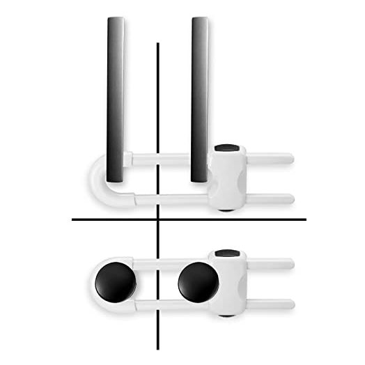 4Pcs Cabinet Locks for Baby Proof, Child Proof Cabinet Latches U-Shaped, Child Safety Cabinet Locks for Handles Drawers Closet Fridge White