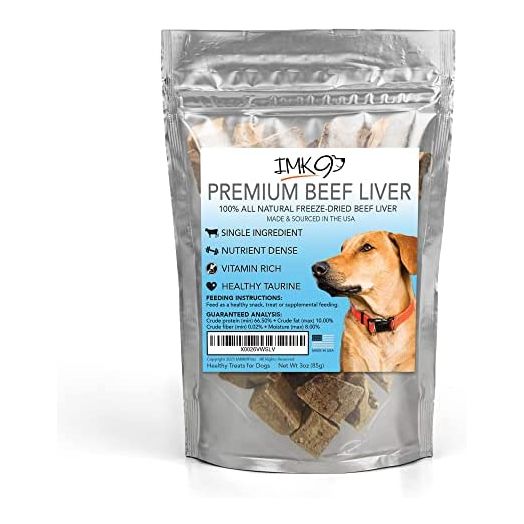 Beef Liver Dog Treats Freeze Dried - Natural Taurine, 100% Pure, Premium Raw Single Ingredient, No Grain - Healthy Training Treats, Grass Fed, No Additives, Preservatives or Gluten - USA Made
