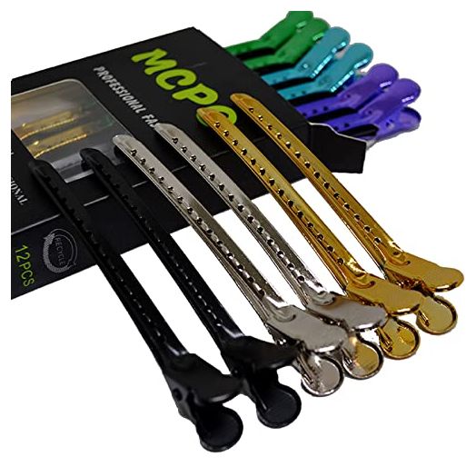 12 Pcs Metal duckbill clips Hair clips for styling Dividing duck bill clips 6 Colors clips Alligator hair