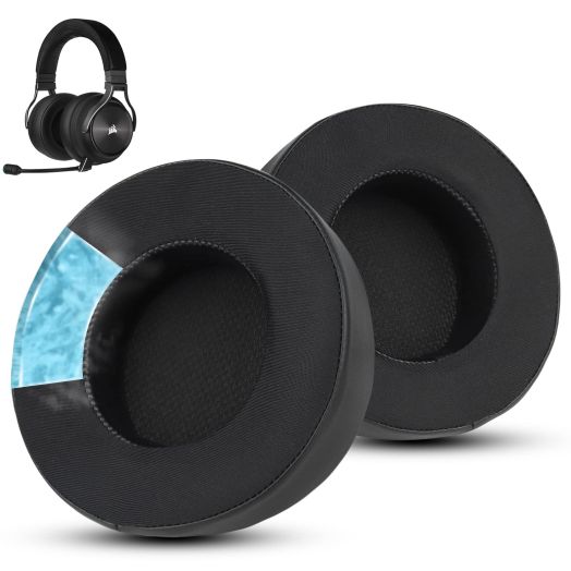 Cooling-Gel Replacement Ear Pads for Corsair Virtuoso Gaming Headset, Corsair Virtuoso Earpads Replacement with Smooth Fabric & High-Density Memory Foam, Sound Isolation (Classic Black)