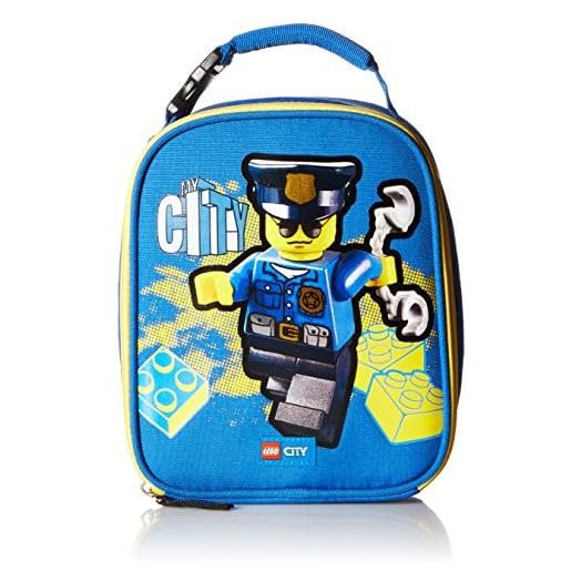 LEGO Kids City Police and Fire Lunch Box, Insulated Soft Reusable Lunch Bag Meal Container for Boys and Girls, Perfect for School, or Travel, Meal Tote to Keep Food and Drinks Cold, Police