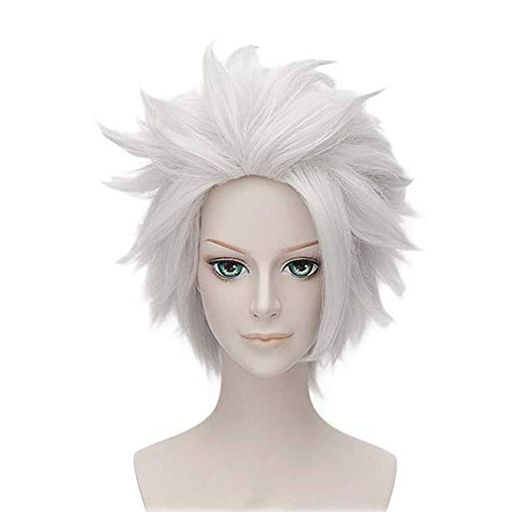 Morvally Ursula Wig Silver Grey Anime Short Layered Cosplay Costume Halloween Wig for Adult