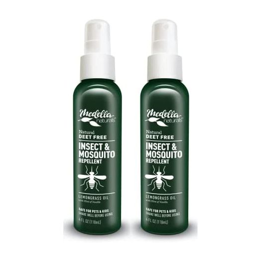 Pack of 2 (4 ounces) Medella Naturals Insect & Mosquito Repellent Sprays | DEET-Free, All-Natural Formula, Baby, Kid, and Pet Safe