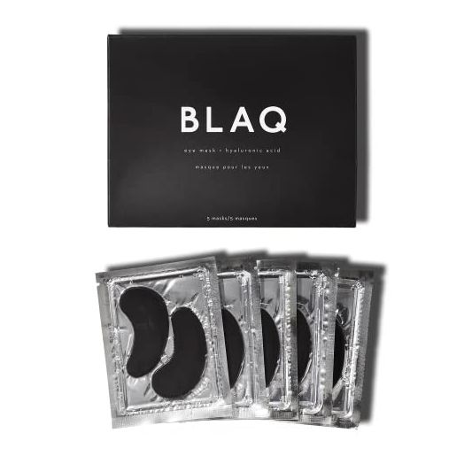 BLAQ Eye Mask with Hyaluronic Acid - Activated Charcoal Under Eye Mask - Hydrogel Under Eye Patches for Puffy Eyes and Dark Circles - Anti Aging Gel Eye Pads - Anti Wrinkle Patches - 5 pcs