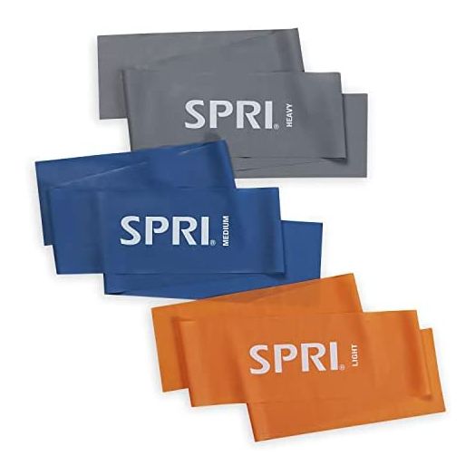 SPRI Flat Bands, Resistance Band Kit Set with 3 Levels of Resistance, Exercise Bands (3 Pack)