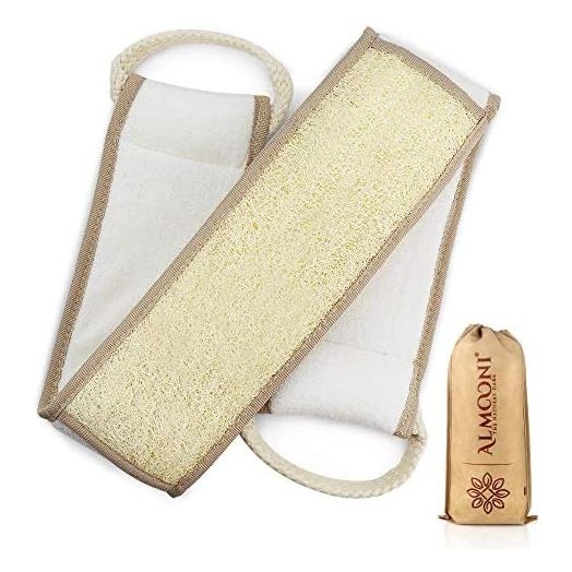 Exfoliating Natural Loofah Back Scrubber for Shower to Clean Your Back Deeply
