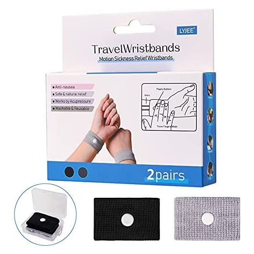 Anti Nausea Bands, LYJEE Motion Sickness Wristbands, Car Sickness Relief Wristbands for Moring Sea Flying Travel