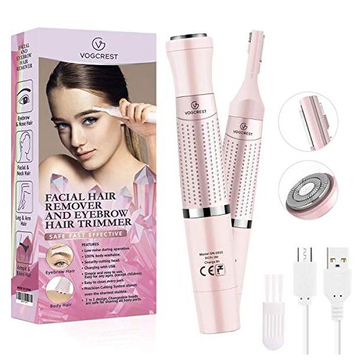 Eyebrow Trimmer & Facial Hair Removal for Women, 2 in 1 Eyebrow Razor and Hair Remover, Rechargeable Painless Eyebrow Lips Body Face Razors for Women…