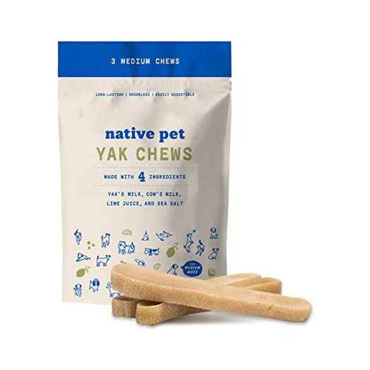 Native Pet Yak Chews for Dogs (Small, Medium, Large, and XL) - Pasture-Raised and Organic Yak Cheese Himalayan Dog Chews for Oral Health - Long-Lasting, Low Odor, & Protein Rich