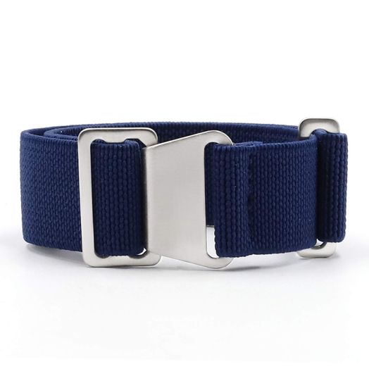 Watch Strap, 18mm 20mm 22mm Nylon Elastic Watch Strap Silver Buckle Parachute Watch Band Military Bracelet