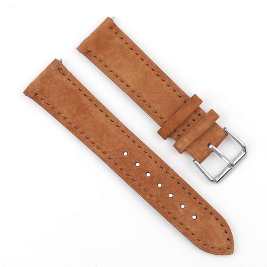 Onthelevel Suede Watch Strap-18mm 19mm 20mm 22mm 24mm Suede Leather with Black Leather Back Watch Band for Men or Women