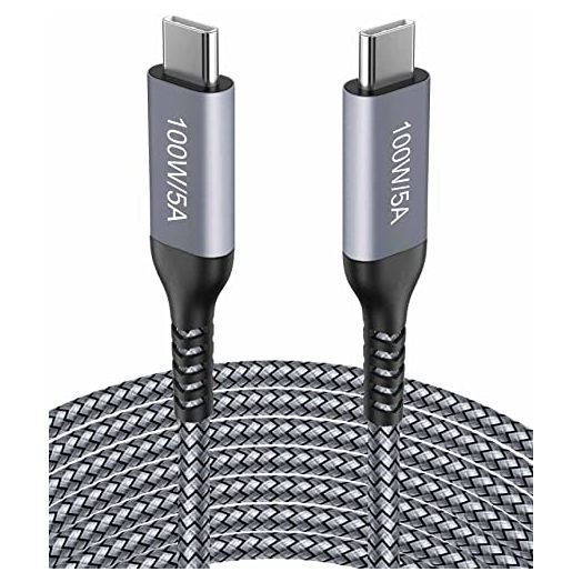 15FT USB C to USB C Cable 100W, Type C Fast Charging, Long Braided, Charger Cord Compatible with Samsung Galaxy S21 S20,Note 10/20,Google 4a/4/3 XL,MacBook Pro/Air,iPad Pro/Air, Dell XPS,Moto G7 Plus