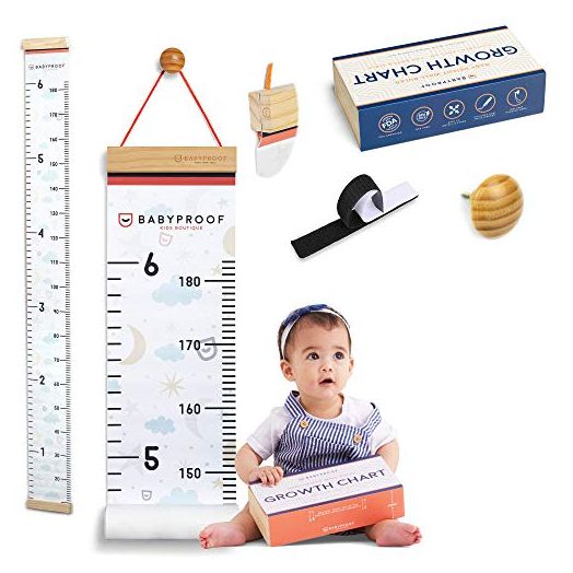 Growth Chart for Kids by Baby Proof - Measuring Height Chart and Kids Decor! Meaningful Memories Through Kid Size Chart Measurement. Night Sky Growth Chart Ruler for Wall with Wooden Keepsake Box