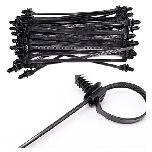Benliu 20Pcs Cable Zip Ties, 8.3x0.2 inch Heavy Duty Nylon Push Mount Self Locking Assortment for Indoor Wire Tying