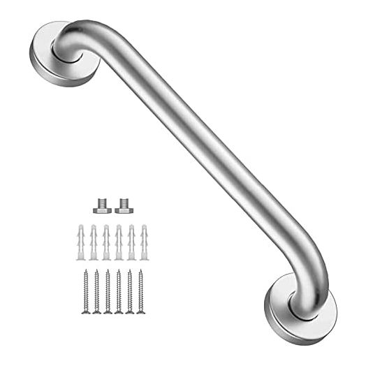 ZUEXT 12 Inch Shower Grab Bar, Satin Brushed Nickel Stainless Steel