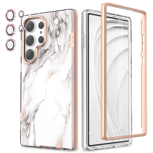 Compatible with Samsung Galaxy S23 Ultra 5G Case, Slim Stylish Protective Case, 360 Degree Protection, [No Built-in Screen Protector] [Camera Lens Cover] Dropped 3000 Tests, White