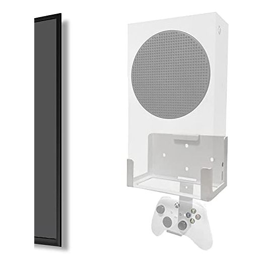 Wall Mount for Xbox Series S (Mount The Console & Accessories on Wall Near or Behind TV Left/Right), Wall Shelf Bracket Kit for XSS System